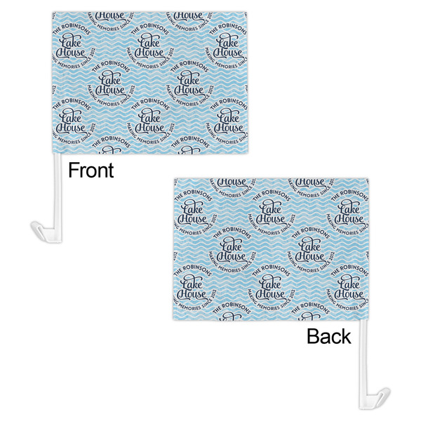 Lake House #2 Car Flag - 11" x 8" - Front & Back View