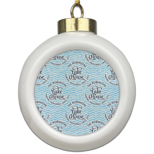 Custom Lake House #2 Ceramic Ball Ornament (Personalized)