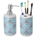 Lake House #2 Ceramic Bathroom Accessories Set (Personalized)