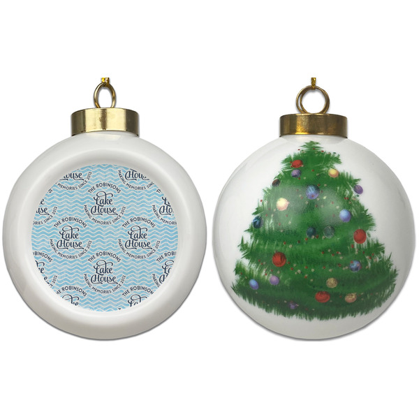 Lake House #2 Ceramic Christmas Ornament - X-Mas Tree (APPROVAL)