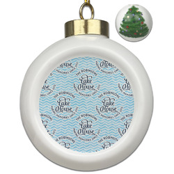 Lake House #2 Ceramic Ball Ornament - Christmas Tree (Personalized)