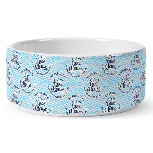 Lake House #2 Ceramic Dog Bowl - Medium - Front