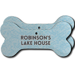 Lake House #2 Ceramic Dog Ornament - Front & Back w/ Name All Over