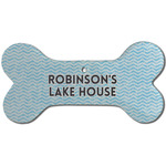 Lake House #2 Ceramic Dog Ornament - Front w/ Name All Over