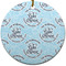 Lake House #2 Round Ceramic Ornament w/ Name All Over