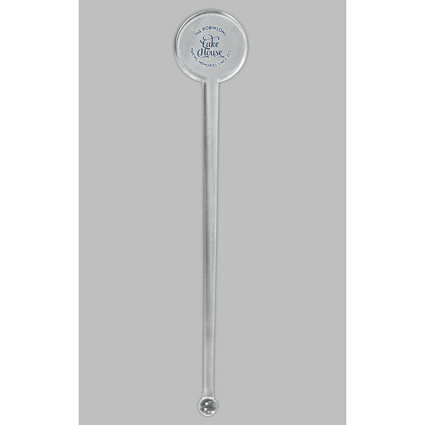 Lake House #2 Clear Plastic 7" Stir Stick - Round - Single Stick