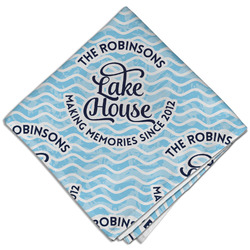 Lake House #2 Cloth Dinner Napkin - Single w/ Name All Over