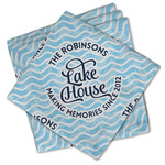 Lake House #2 Cloth Cocktail Napkins - Set of 4 w/ Name All Over
