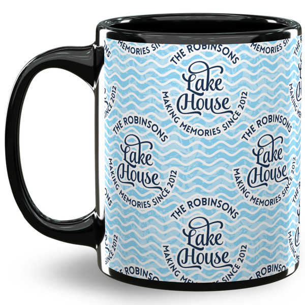 Custom Lake House #2 11 Oz Coffee Mug - Black (Personalized)