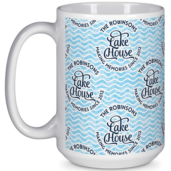 Custom Lake House #2 15 Oz Coffee Mug - White (Personalized)