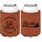 Lake House #2 Cognac Leatherette Can Sleeve - Double Sided Front and Back