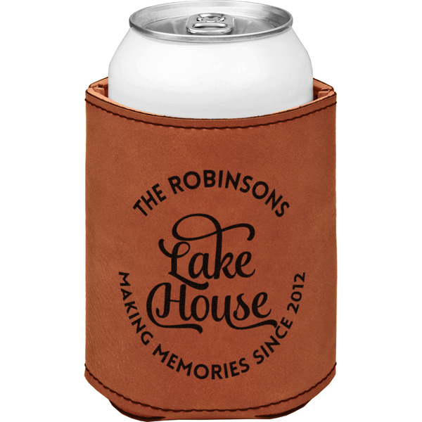 Custom Lake House #2 Leatherette Can Sleeve - Double Sided (Personalized)