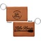 Lake House #2 Cognac Leatherette Keychain ID Holders - Front and Back Apvl