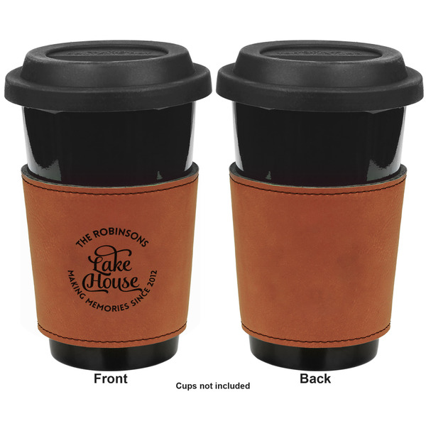 Lake House #2 Cognac Leatherette Mug Sleeve - Single Sided Apvl