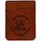 Lake House #2 Cognac Leatherette Phone Wallet close up