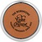 Lake House #2 Cognac Leatherette Round Coasters w/ Silver Edge - Single