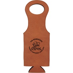 Lake House #2 Leatherette Wine Tote (Personalized)