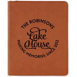 Lake House #2 Leatherette Zipper Portfolio with Notepad - Double Sided (Personalized)