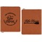 Lake House #2 Cognac Leatherette Zipper Portfolios with Notepad - Double Sided - Apvl
