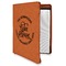 Lake House #2 Cognac Leatherette Zipper Portfolios with Notepad - Main