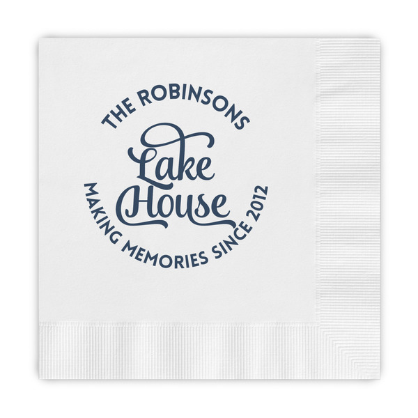Custom Lake House #2 Embossed Decorative Napkins (Personalized)