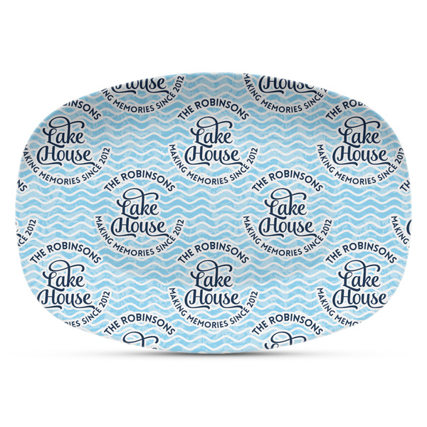 Custom Lake House #2 Plastic Platter - Microwave & Oven Safe Composite Polymer (Personalized)