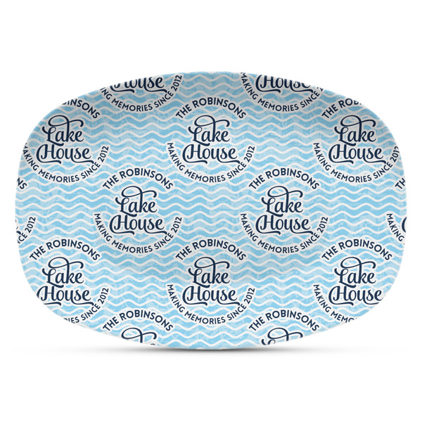 Custom Lake House #2 Plastic Platter - Microwave & Oven Safe Composite Polymer (Personalized)