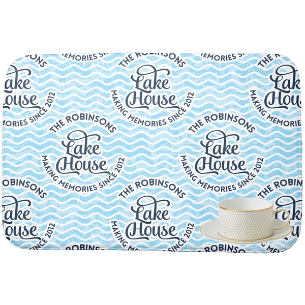 Lake House w/Name & Date Dish Drying Mat