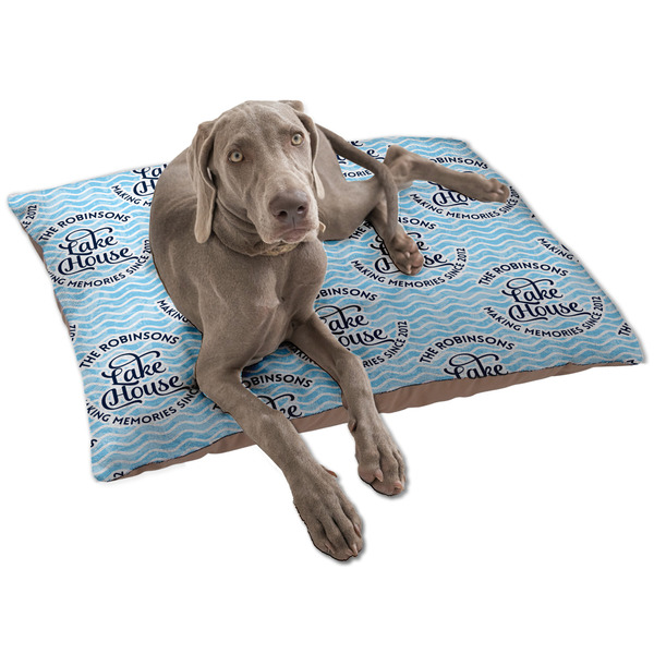 Custom Lake House #2 Dog Bed - Large w/ Name All Over