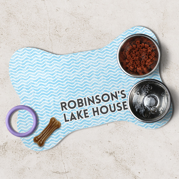 Lake House #2 Dog Bone Shaped Mat Lifestyle