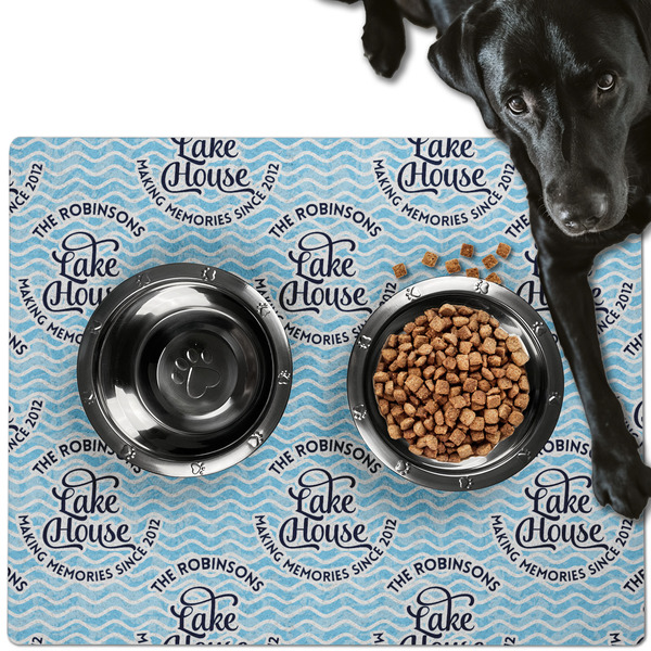 Lake House #2 Dog Food Mat - Large LIFESTYLE