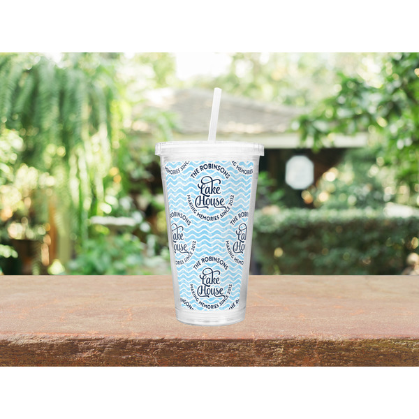 Lake House #2 Double Wall Tumbler with Straw Lifestyle