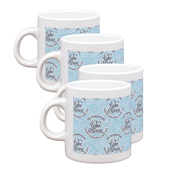 Custom Lake House #2 Single Shot Espresso Cups - Set of 4 (Personalized)