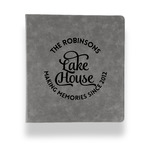 Lake House #2 Leather Binder - 1" - Grey (Personalized)