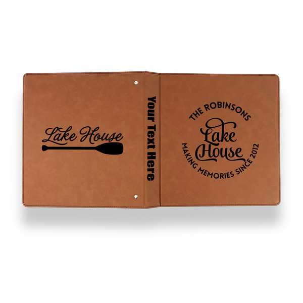 Lake House #2 Leather Binder - 1" - Rawhide - Back Spine Front View