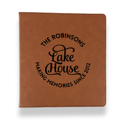 Lake House #2 Leather Binder - 1" - Rawhide (Personalized)