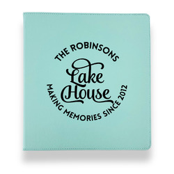 Lake House #2 Leather Binder - 1" - Teal (Personalized)