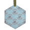 Lake House #2 Flat Glass Ornament - Hexagon w/ Name All Over