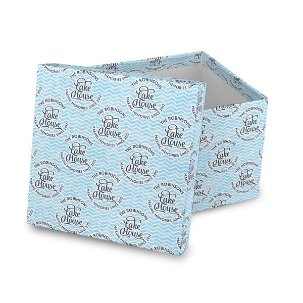 Custom Lake House #2 Gift Box with Lid - Canvas Wrapped (Personalized)