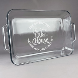 Lake House #2 Glass Baking and Cake Dish (Personalized)