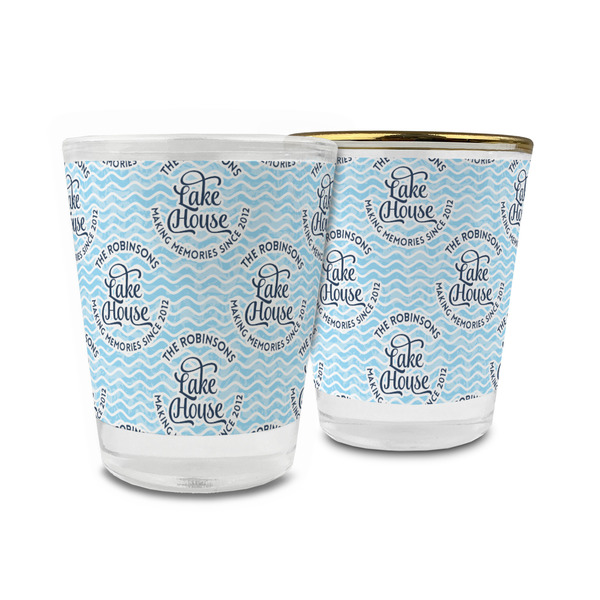 Custom Lake House #2 Glass Shot Glass - 1.5 oz (Personalized)