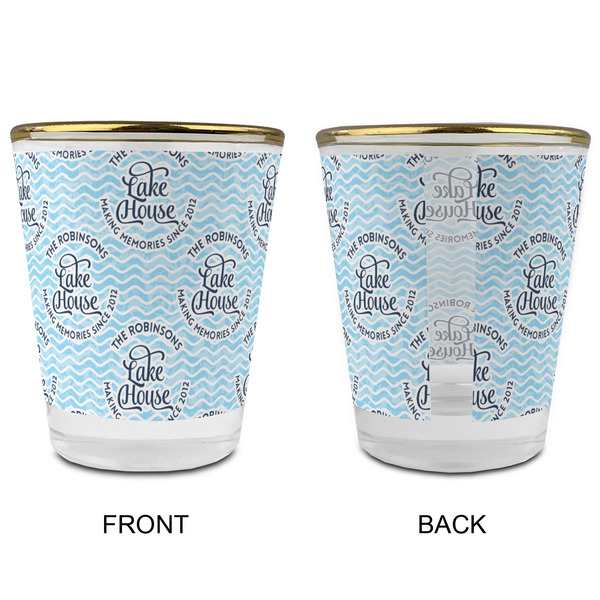Lake House #2 Glass Shot Glass - with gold rim - APPROVAL