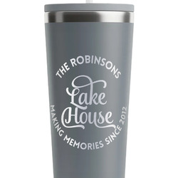 Lake House #2 RTIC Everyday Tumbler with Straw - 28oz - Grey - Single-Sided (Personalized)