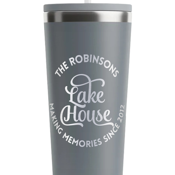 Lake House #2 Grey RTIC Everyday Tumbler - 28 oz. - Close Up