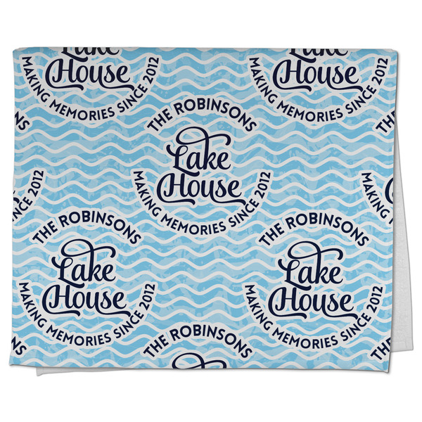 Custom Lake House #2 Kitchen Towel - Poly Cotton w/ Name All Over