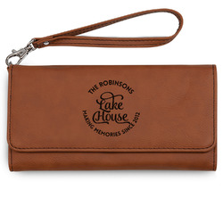 Lake House #2 Ladies Leatherette Wallet - Laser Engraved - Rawhide (Personalized)