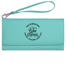 Lake House #2 Ladies Leatherette Wallet - Laser Engraved- Teal (Personalized)