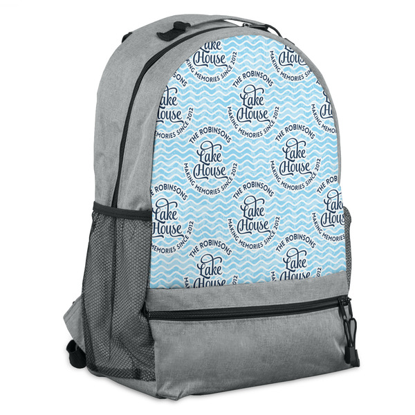 Custom Lake House #2 Backpack - Grey (Personalized)
