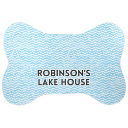 Lake House #2 Bone Shaped Dog Food Mat (Large) (Personalized)