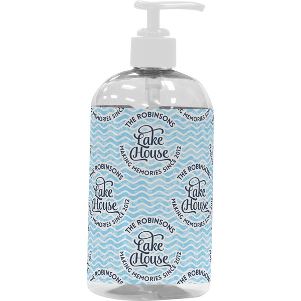 Custom Lake House #2 Plastic Soap / Lotion Dispenser (16 oz - Large - White) (Personalized)